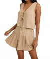 Gilli Cafe Club Top And Skort Set In Beige In Brown