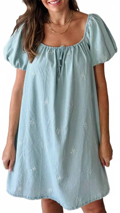 Gilli California Cowgirl Dress In Light Denim In Blue