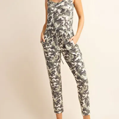 Gilli Camouflage Tank Top Sleeveless Jumpsuit In Animal Print