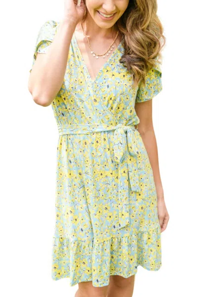 Gilli Clear Mind Dress In Blue/yellow In Multi