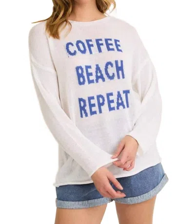 Gilli Coffee, Beach, Repeat Tee In White