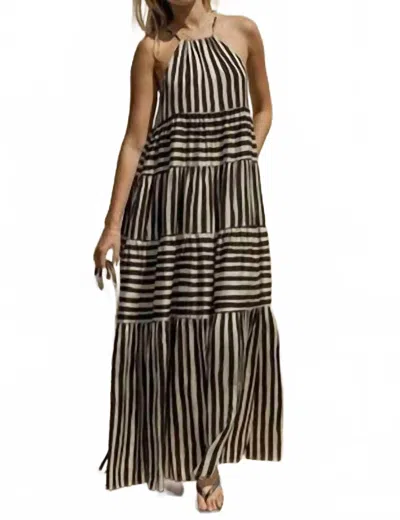 Gilli Cruella Maxi Dress In Black & White In Brown