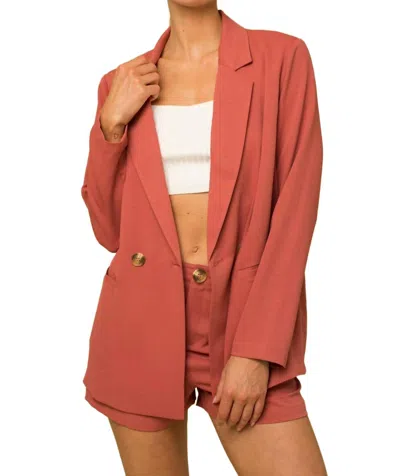 Gilli Double Breasted Blazer In Coral In Orange