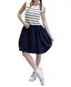 Gilli Elliana Striped Bubble Dress In White/navy In Multi