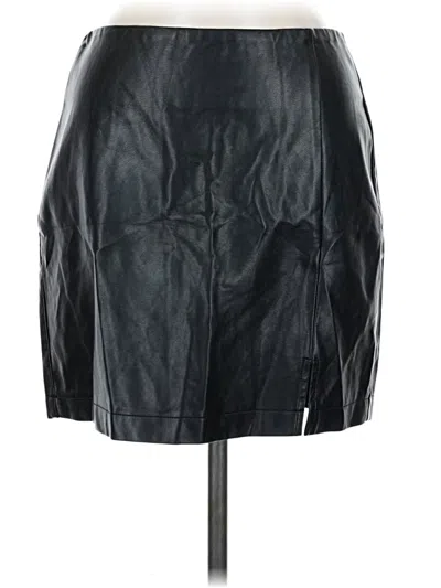 Pre-owned Gilli Faux Leather Skirt In Black