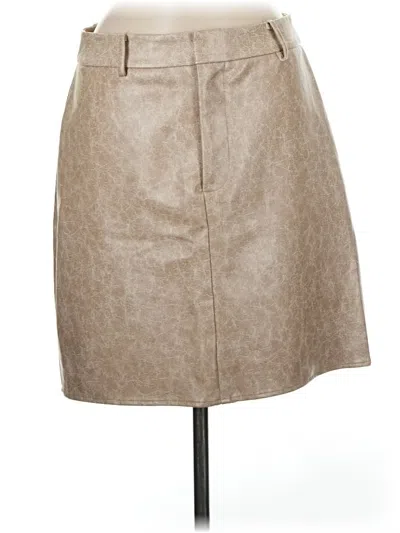 Pre-owned Gilli Faux Leather Skirt In Tan