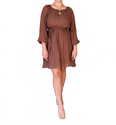 Gilli Florence Dress In Brown In Multi