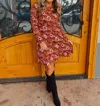 Gilli Flow With You Dress In Brick/camel In Multi