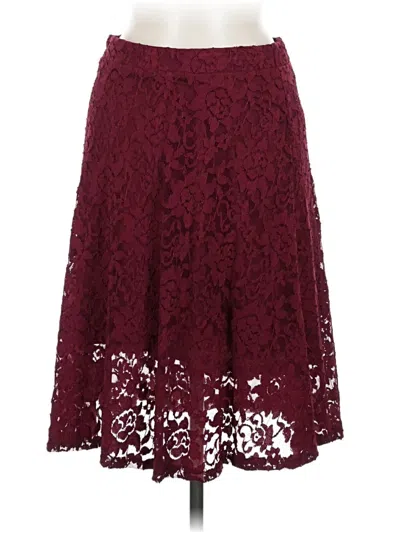 Pre-owned Gilli Formal Skirt In Burgundy