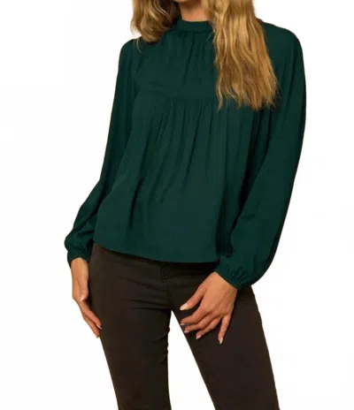 Gilli Francesca Long Sleeve Blouse In Forest Green