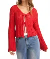 Gilli Front-tie Cardigan In Red In Red