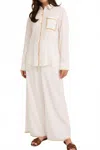 Gilli Hamptons Linen Shirt And Pants Set In White In White