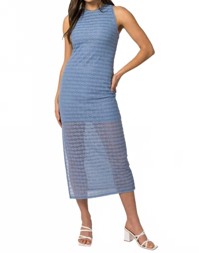 Gilli Indian Springs Slit Midi Dress In Blue