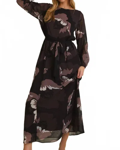 Gilli Lana Dress In Black/mocha Floral