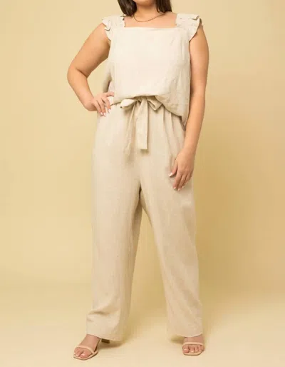 Gilli Linen Paper Bag Pants In Natural In Yellow