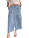 Gilli Lola Maxi Skirt In Denim In Blue