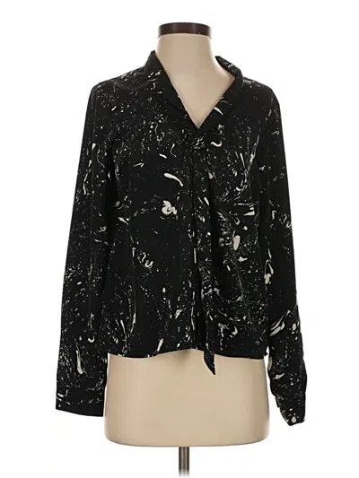 Pre-owned Gilli Long Sleeve Blouse In Black