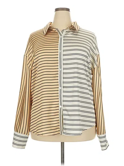 Pre-owned Gilli Long Sleeve Blouse In Gold