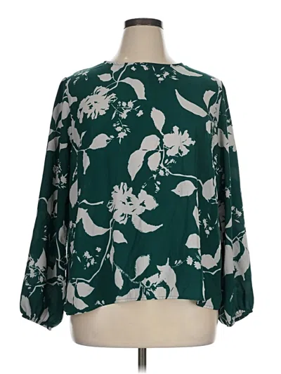Pre-owned Gilli Long Sleeve Blouse In Green