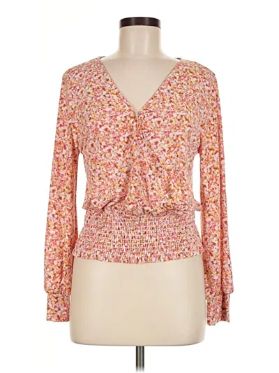 Pre-owned Gilli Long Sleeve Blouse In Pink