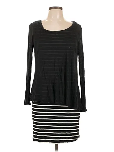Pre-owned Gilli Long Sleeve Top Black Scoop Neck Tops