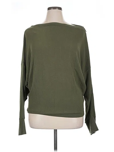 Pre-owned Gilli Long Sleeve Top Green Boatneck Tops