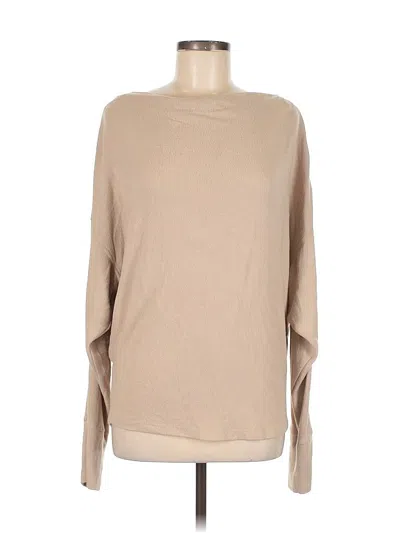 Pre-owned Gilli Long Sleeve Top Tan Boatneck Tops In Brown