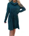 Gilli Love Will Decide Sweater Dress In Deep Hunter Green In Multi