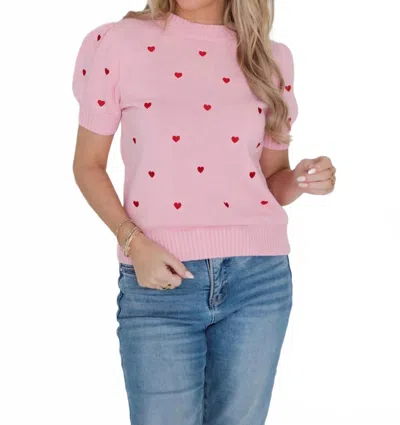 Gilli Lovely Heart Sweater - Plus In Pink