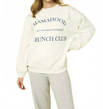 Gilli Mamahood Brunch Club Crew Sweatshirt In White In Neutral