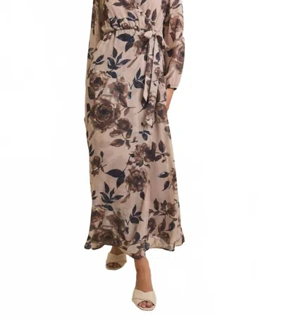 Gilli Marley Dress In Taupe/mocha Floral In Multi