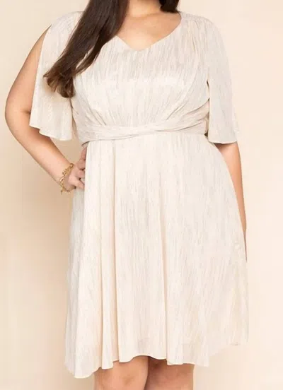 Gilli Metallic Dress - Plus In Ivory In Neutral
