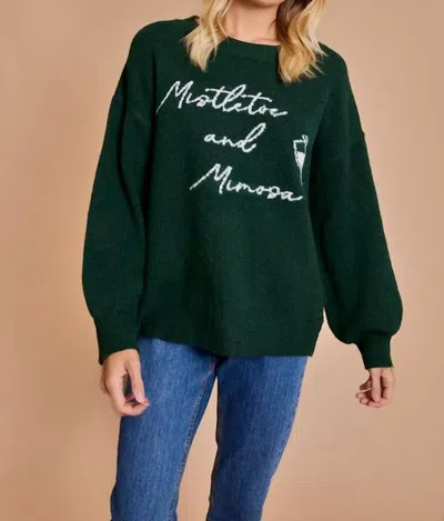 Gilli Mistletoe & Mimosas Sweater In Green-white In Multi