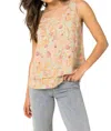 Gilli Morgan Top In Sage/pink Floral In Multi