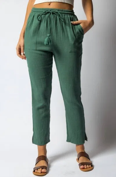 Gilli Moss Cotton Pants In Dark Green