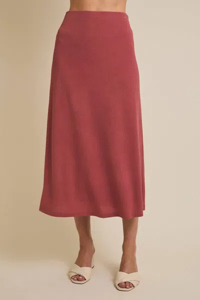 Gilli Naya Flare Hem Midi Skirt In Mauve In Pink