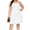 Gilli Plus Size Sleeveless Smocked Back Dress In White In White