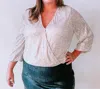 Gilli Plus Size Sequin Long-sleeve Bodysuit In Champagne