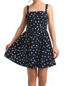 Gilli Polka Dot Dress In Navy In Blue