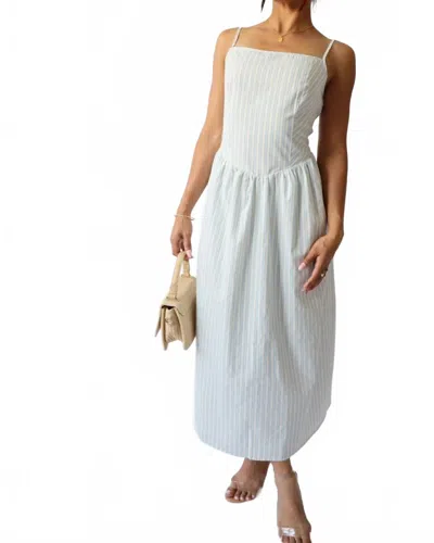 Gilli Portofino Stripe Sundress In Ecru/ Blue
