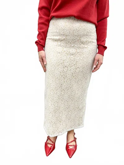 Gilli Remi Lace Midi Skirt In White