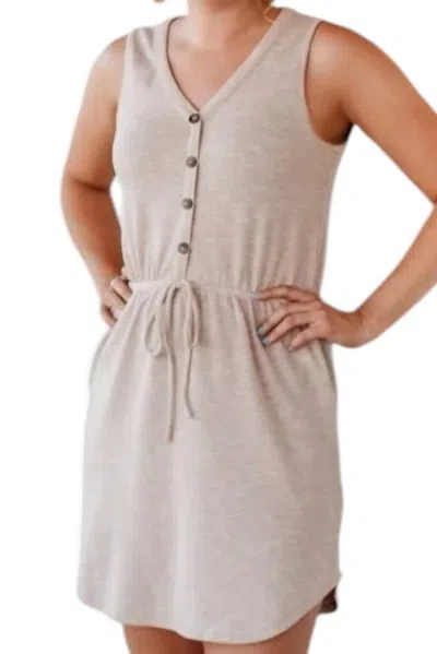 Gilli Ribbed Mini Dress In Oatmeal In Multi