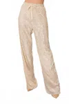Gilli Sequins Straight Leg Pants In Ivory/silver In Brown