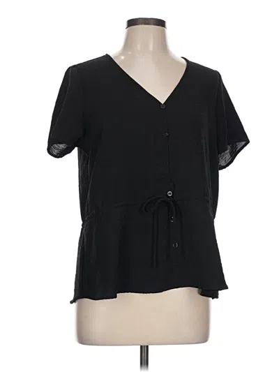 Pre-owned Gilli Short Sleeve Blouse In Black
