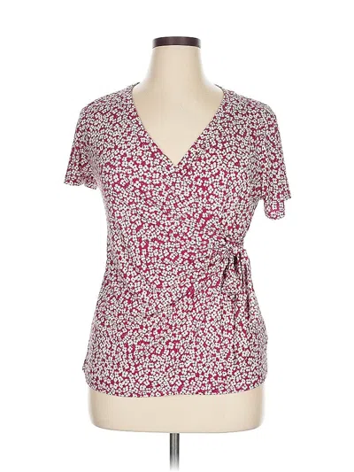 Pre-owned Gilli Short Sleeve Blouse In Burgundy
