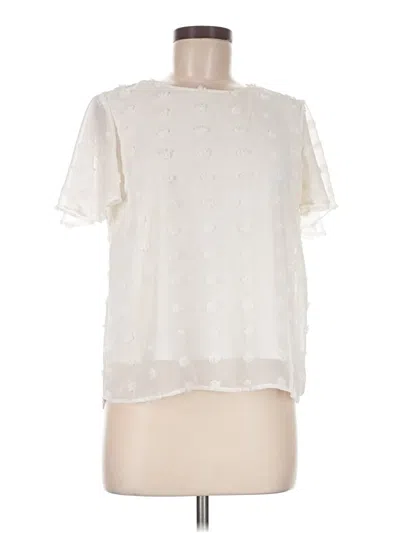 Pre-owned Gilli Short Sleeve Blouse In Ivory