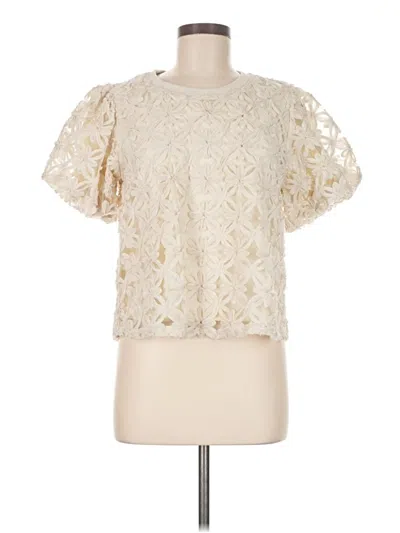 Pre-owned Gilli Short Sleeve Blouse In White