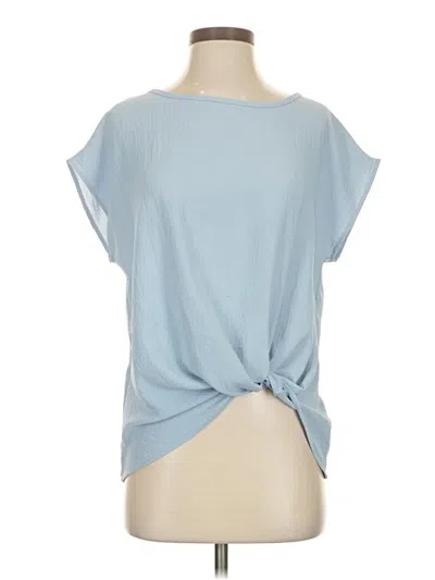 Pre-owned Gilli Short Sleeve Top Blue Cowl Neck Tops