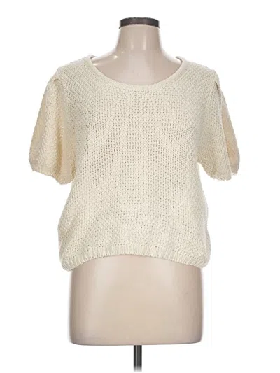 Pre-owned Gilli Short Sleeve Top Ivory Boatneck Tops