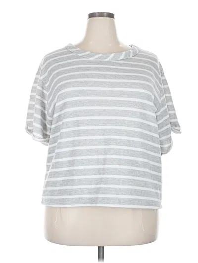 Pre-owned Gilli Short Sleeve Top Silver Boatneck Tops